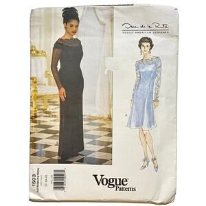 Vogue American Designer 1503 Sewing Pattern Oscar de la Renta Size 12-16 Uncut